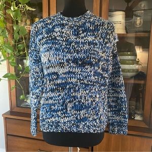 H&M Divided Blue & Black Marbled Crewneck Sweater
